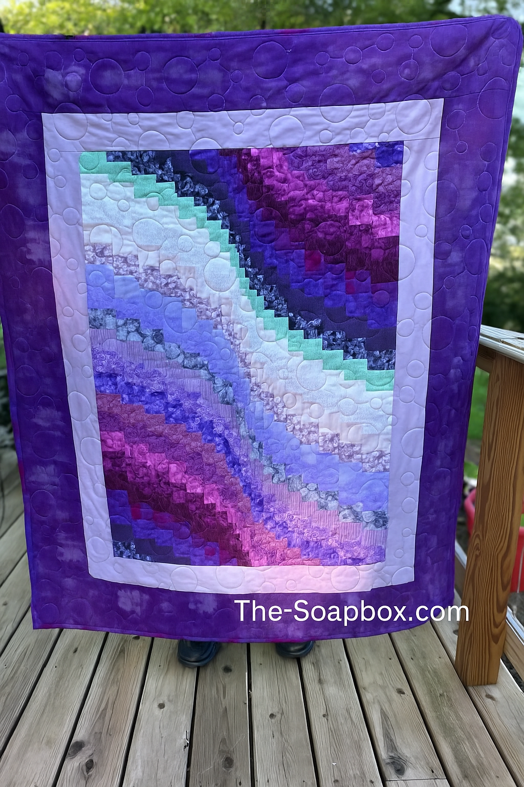 Handmade Quilt – Purple Waves. (SOLD)