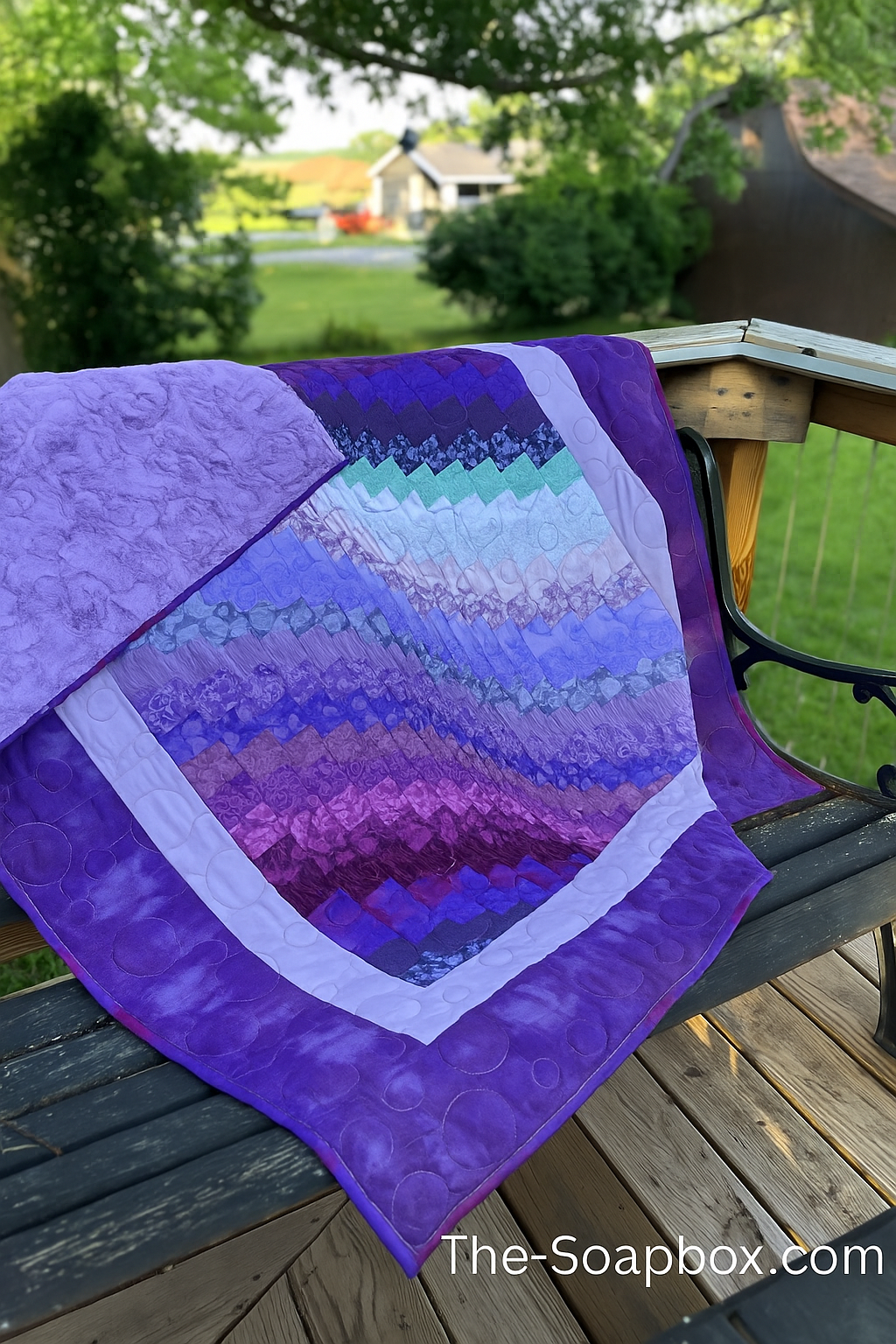 Handmade Quilt – Purple Waves. (SOLD)